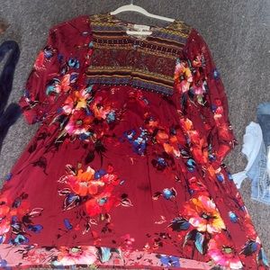 Red floral dress. Size XL fits like L.